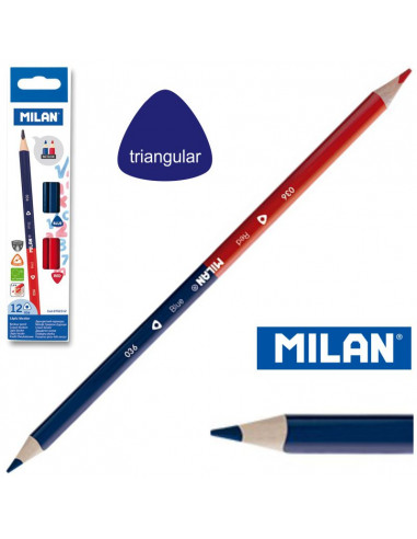 Crayons triangulaires rouge-bleu
