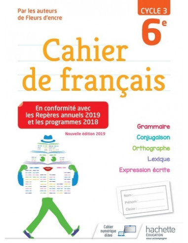 Cahier de Français cycle 3 - 6ème