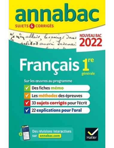 ANNALES DU BAC 2022 FRANCAIS 1